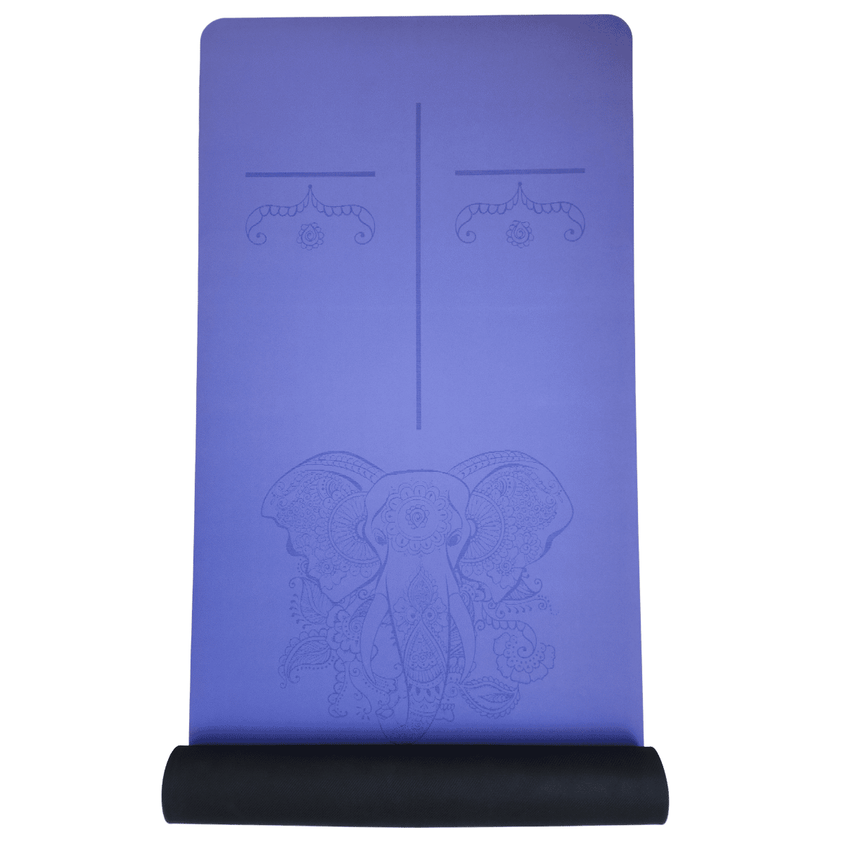  Kaydırmaz Doğal Kauçuk Yoga Matı 5mm Mavi Fil/Ganesha Desenli